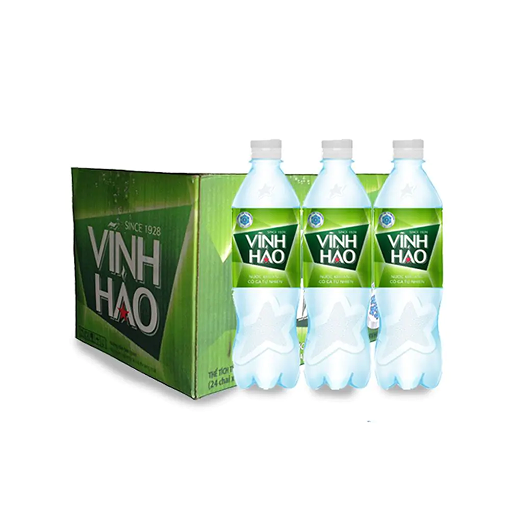 Nước khoáng Vĩnh Hảo có gas, thùng 24 chai,...