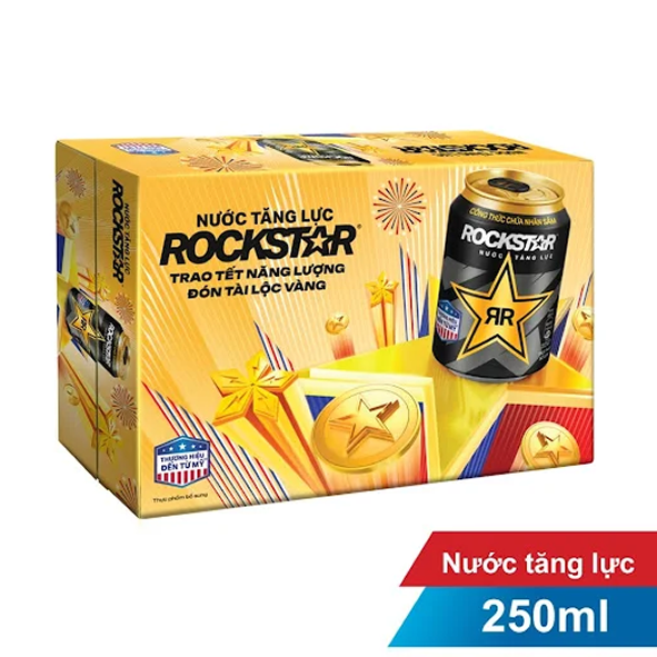Nước tăng lực Rockstar lon 250ml thùng 24